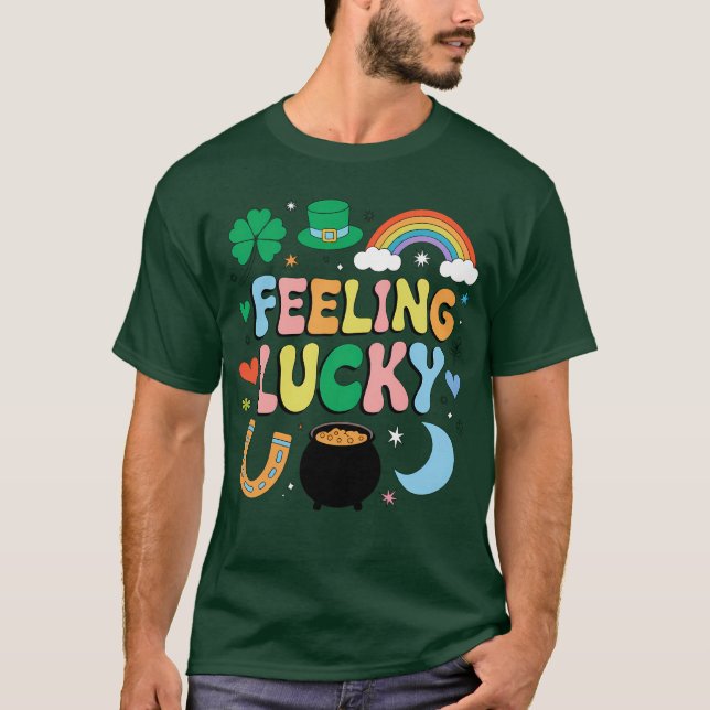 Känning Lucky St patricks day Charm Irish Shamrock T Shirt (Framsida)