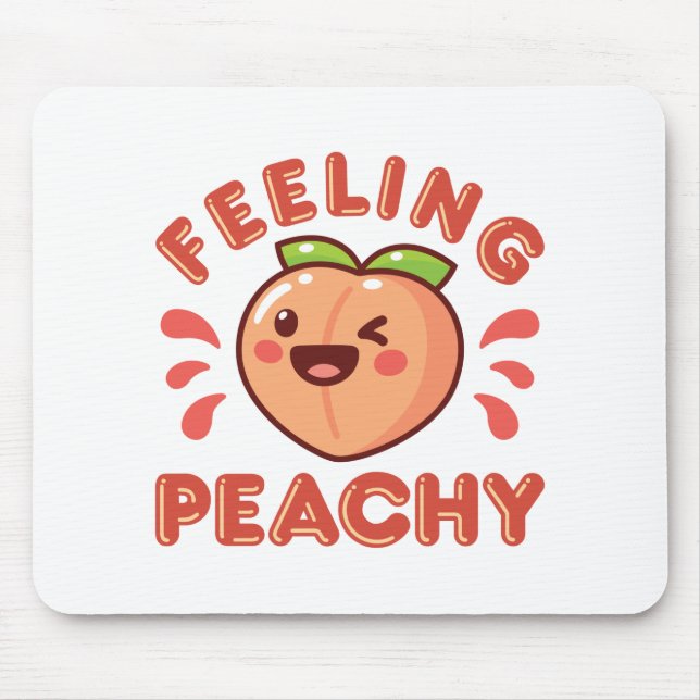 Känning Peachy Peach Fruit Lycklig Kawaii Musmatta (Framsidan)