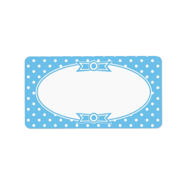 Kanningsetikett för blå och vita punkter adressetikett (Framsidan)
