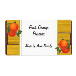 Kanningsetikett för vintage Oranges Rustic Anpassn Fraktsedel