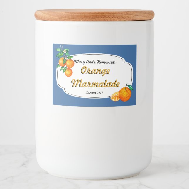 Kanningsetiketter för orange Marmalade Mat Etiketter (Framsida)