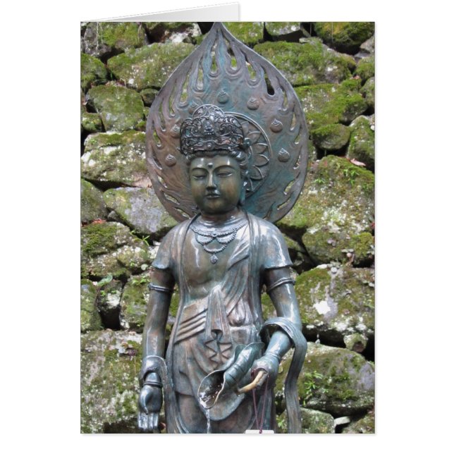 Kannon (Kwan Yin) staty on Mt. Kurama ~ Hälsningskort (Framsidan)