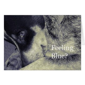 Känns blå hälsningskort