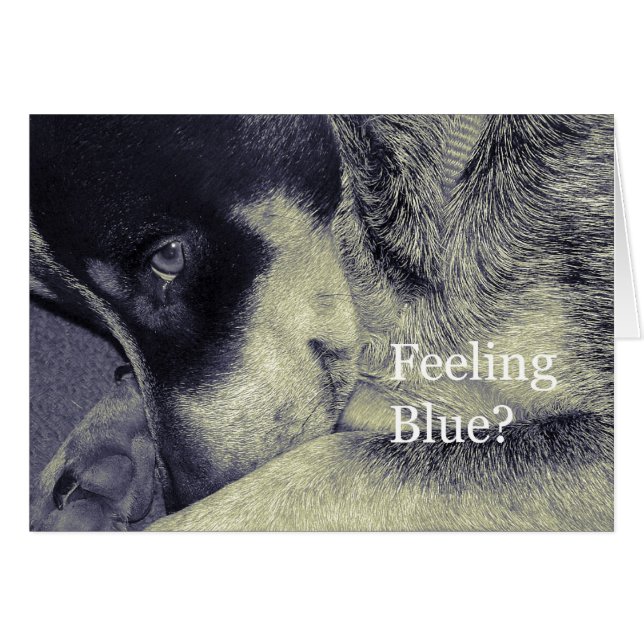 Känns blå hälsningskort (Framsidan Horizontal)