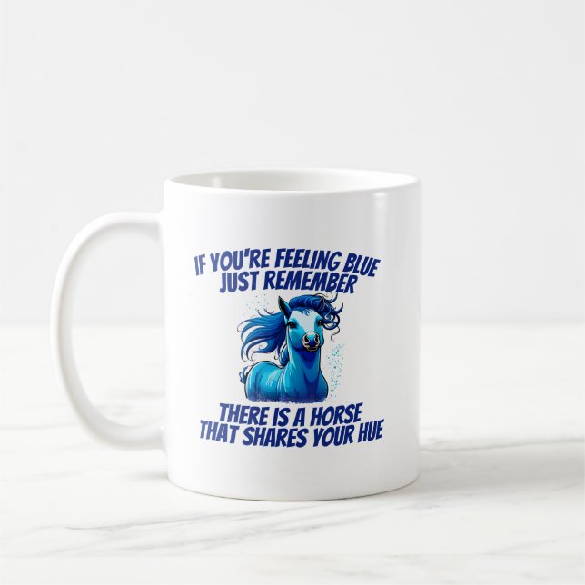 Känns blå, häst kaffemugg (Vänster)