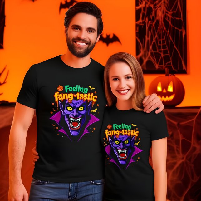 Känns Fang Tastic Halloween Vampire Design T Shirt (Skapare uppladdad)