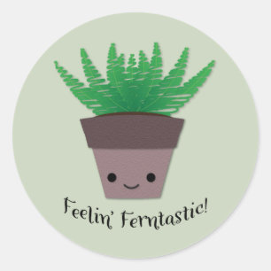 Känns Ferntastic Fern Runt Klistermärke