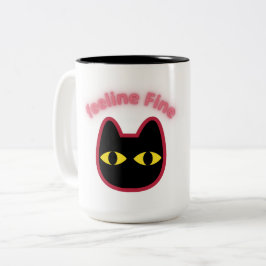 känns fint" Svart Katt Puns kopp
