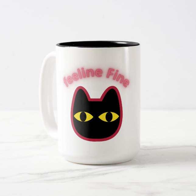 känns fint" Svart Katt Puns kopp (Framsida vänster)