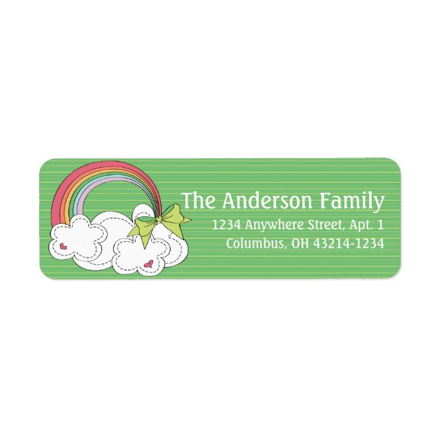 Känns irländskt Rainbow St. Patrick Day Labels Returadress Etikett (Framsidan)