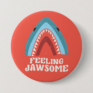Känns Jawsome Shark Funny Summer Puns Knapp