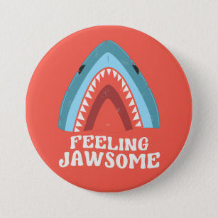 Känns Jawsome Shark Funny Summer Puns Knapp