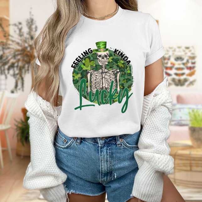 Känns Kinda Lucky, St Pattys dag T-Shirt (Skapare uppladdad)
