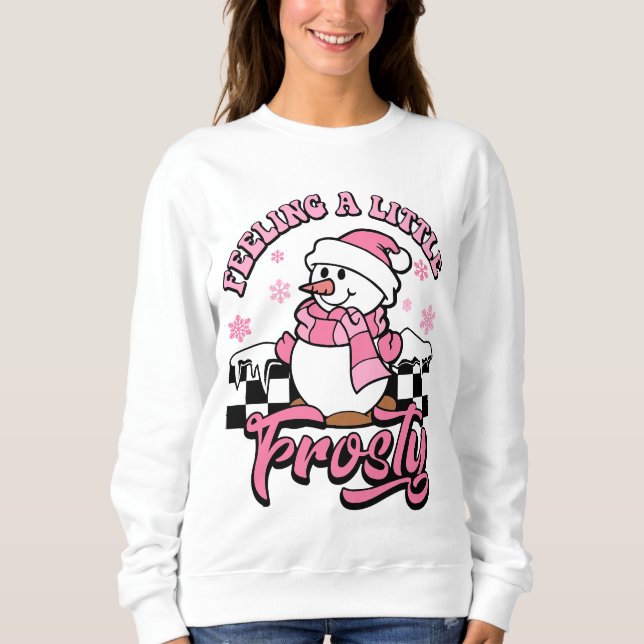 Känns lite Frosty Cute Snögubbe jul T Shirt (Framsida)