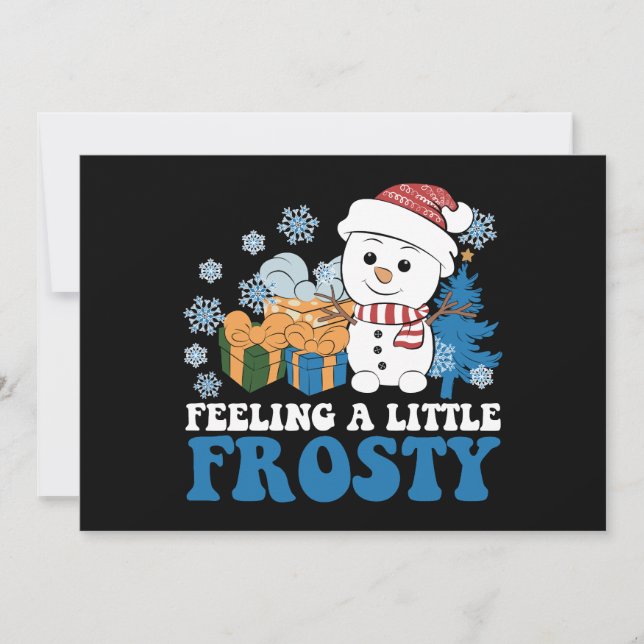 Känns lite Frosty Snö jul i Snögubbe Inbjudningar (Framsida)