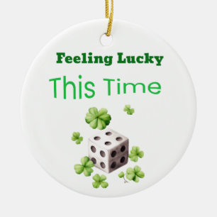 Känns lucky den här gången Patrick's Day Design Julgransprydnad Keramik