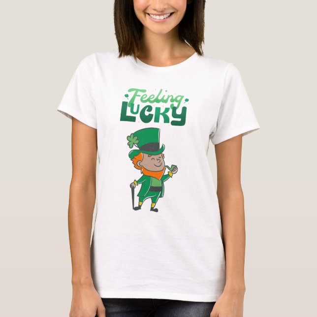 Känns Lucky St. Patrick Day Leprechaun T Shirt (Framsida)