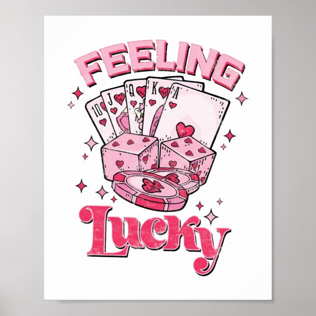 Känns lucky, Valentine Pocket, Alla hjärtans dag Poster (Framsidan)