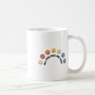 Känns okej, motionell Ansikte Mental Health Awaren Kaffemugg