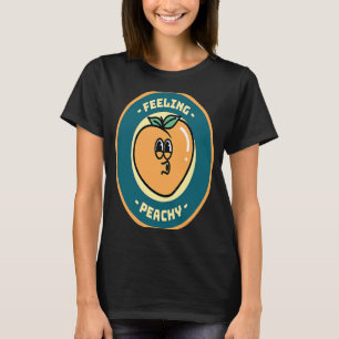 Känns Peachy Peachy Retro 70-tal Georgia Peach T Shirt
