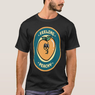 Känns Peachy Peachy Retro 70-tal Georgia Peach T Shirt