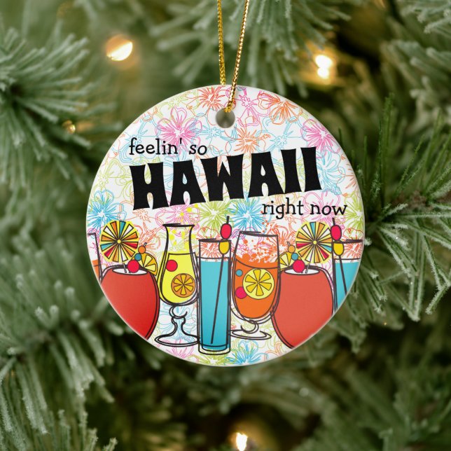 Känns så hawaii höger att nu återtro drinkar julgransprydnad keramik (Träd)