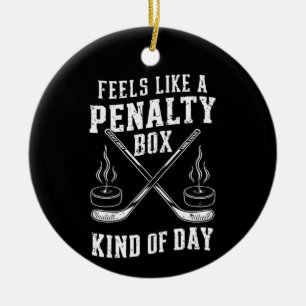Känns som en straffsparkslåda dag ishockey julgransprydnad keramik