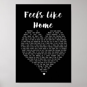 Känns som "Home Black Heart Sång Lyric Print" Poster