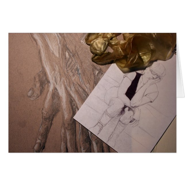 Känns som konstig Teckning och oidentifierat objek Hälsningskort (Framsidan Horizontal)