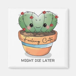 Känns söta cactus succulus red blomskal anpassa magnet