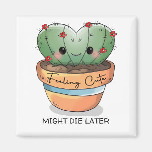 Känns söta cactus succulus red blomskal anpassa magnet