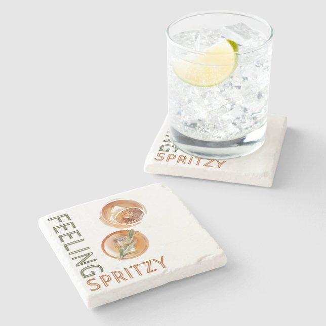 Känns Spritzy Orange Cocktail Stenunderlägg (Sidan)