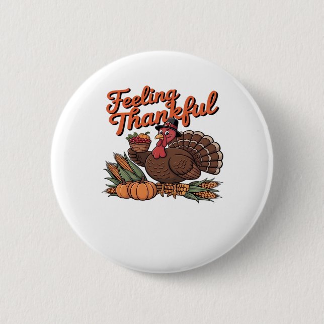 Känns tacksam Classic T-Shirt Knapp (Framsida)