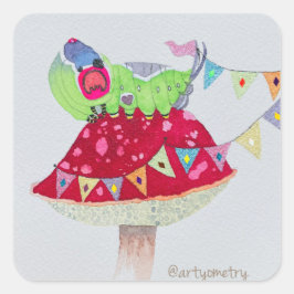 Känns vacker fyrkantigt klistermärke