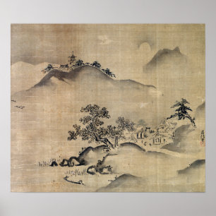 Kano Chikanobu landskap Poster