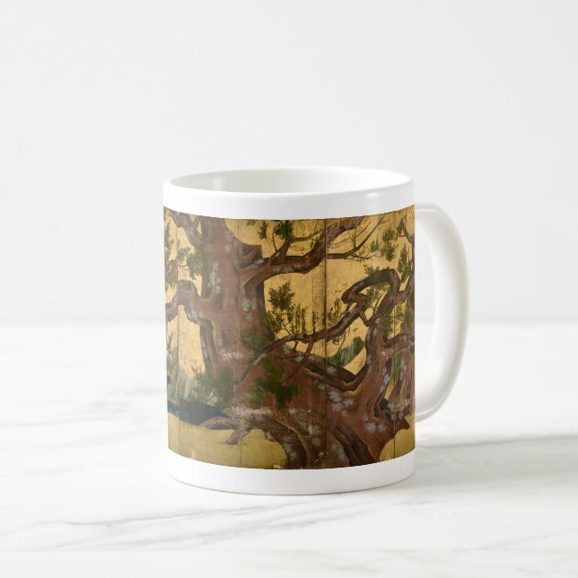Kanō Eitoku , 狩野永徳『 檜図屏風 』 Kaffemugg (Framsida höger)