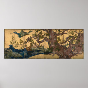 Kano Eitoku Cypress Träd Poster