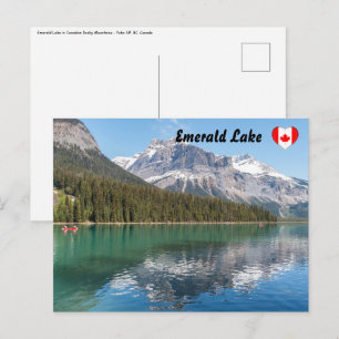 Kano på berömda Emerald Lake - Yoho NP, Kanada Vykort