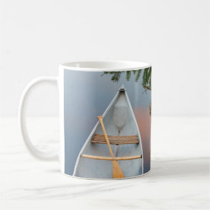 Kano på sjö vid solnedgång, Kanada Kaffemugg