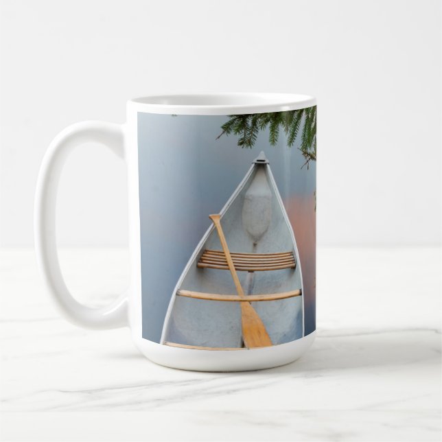 Kano på sjö vid solnedgång, Kanada Kaffemugg (Vänster)