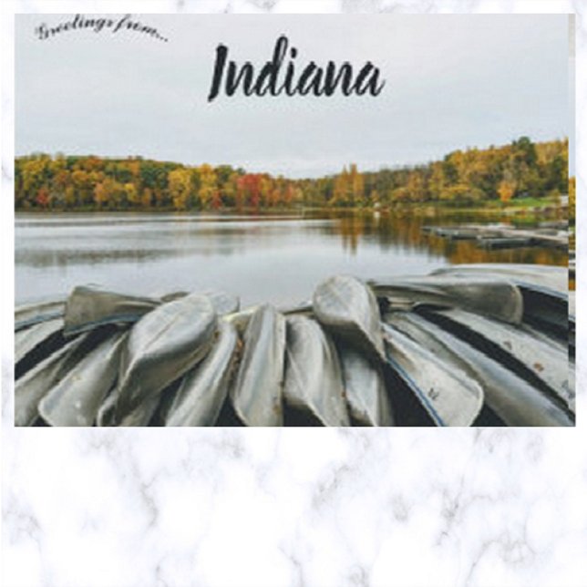 Kanoer i Chain-O-Lakes Warren Township Indiana Vykort (Skapare uppladdad)
