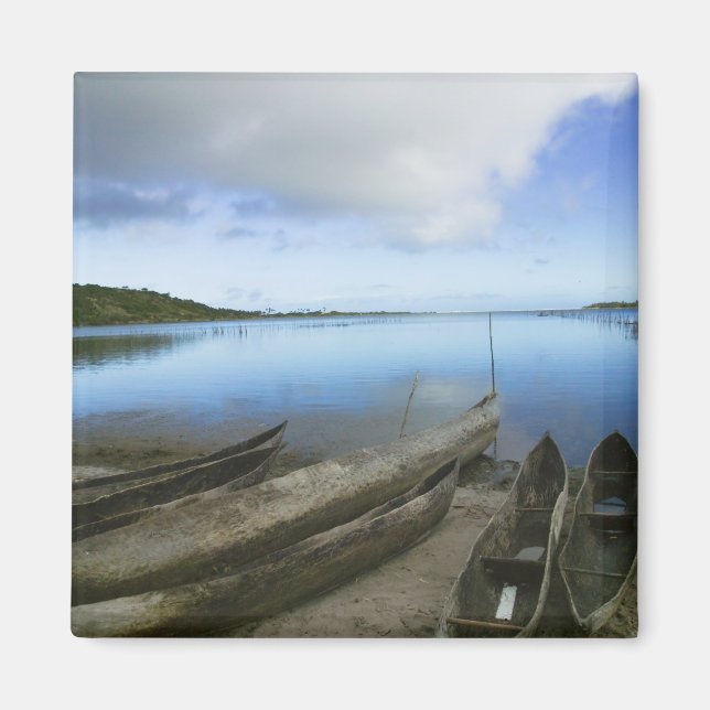 Kanoer på stranden, Antananarivo, Madagaskar Magnet (Framsidan)