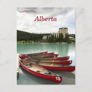 Kanoer vid Lake Louise Alberta Kanada Vykort