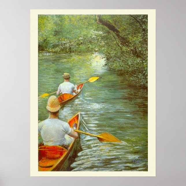 Kanoerna, Perissoires av Gustave Caillebotte Poster (Framsidan)