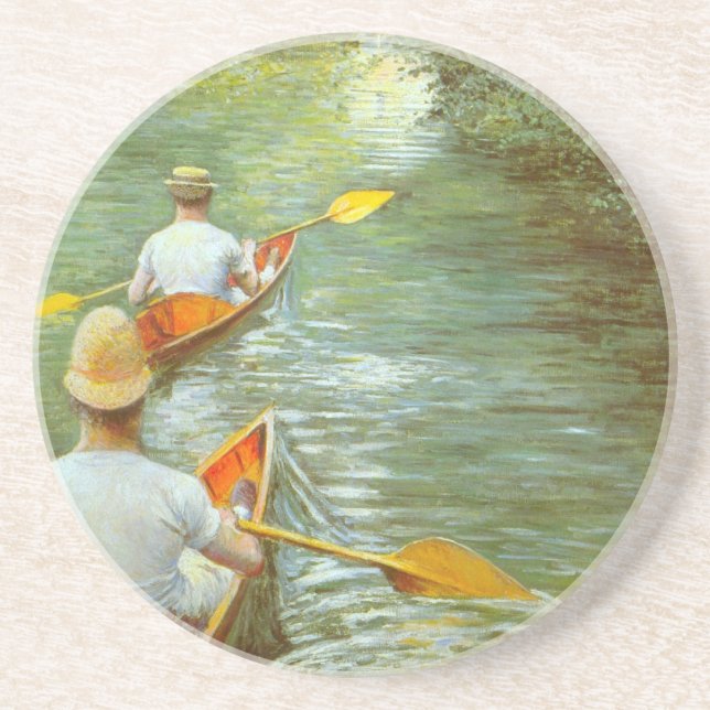 Kanoerna, Perissoires av Gustave Caillebotte Underlägg Sandsten (Framsidan)