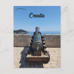 Kanonen i Dubrovnik Kroatien Vykort