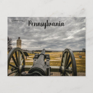 Kanonen och fredsminnesmärket Gettysburg Pennsylva Vykort