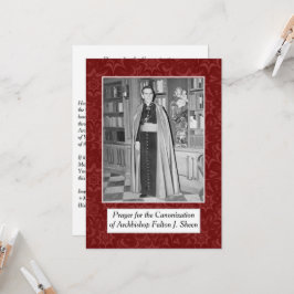 KANONISERINGSARCHBISHOP FULTON SHEEN PRAYER-KORT KORT