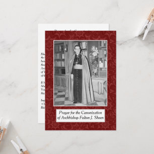 KANONISERINGSARCHBISHOP FULTON SHEEN PRAYER-KORT KORT