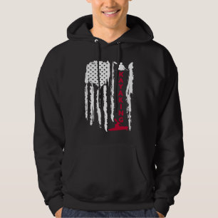 Kanot Amerikansk USA Flagga grafik Kanotist Hoodie